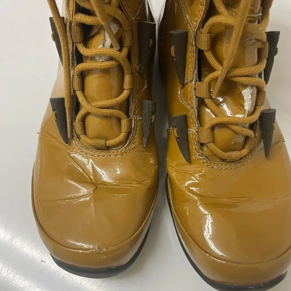 AHNU Women’s Brown Patent Leather Outdoor Lace Up Rain Boot SZ 6